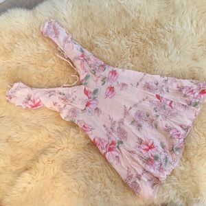 Pink Floral Wrap Dress